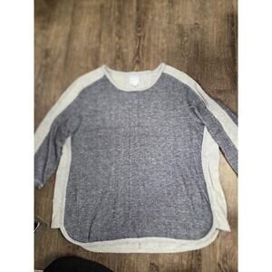 Lazy Sunday Women's Blue Metallic Silver Gray Cozy Pullover Sweatshirt Plus 3X